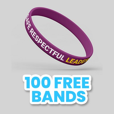 Custom Printed Silicone Wristbands - 1/2"